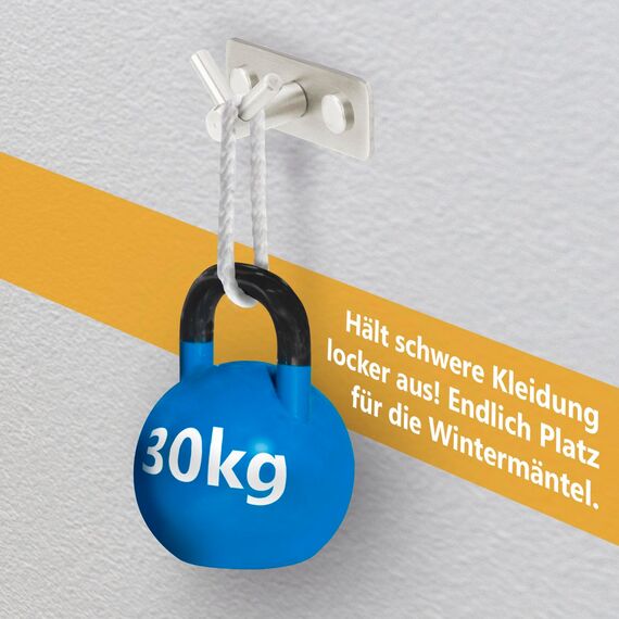 Stahlia Hakenleiste EDELSTAHL gebürstet Garderobenleiste 10x Haken (L: 770mm) Modell:AURORA Wandgarderobe mit 1/4/6/8/10 Kleiderhaken Garderobenhaken Wandhaken