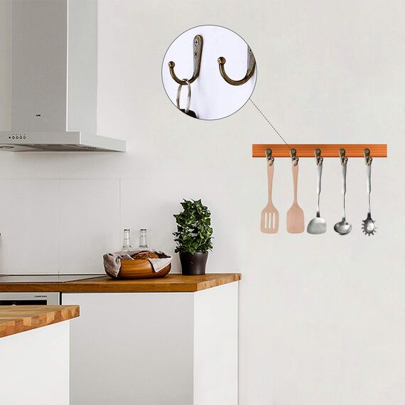 Bateya 40 Stk Wandhaken, Vintage Einzelne Haken Mini Robenhaken Garderobenhaken mit 80 Stk Schrauben, Garderobenhaken aus Metall für Badezimmer Kleiderhaken antik Bronzen Haken