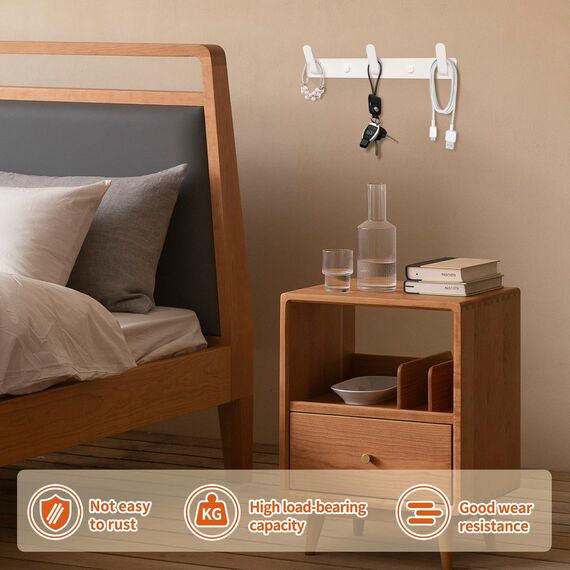 Sevenpers Garderobenhaken Weiß Kleiderhaken Hakenleiste mit 3 Haken Stabile Garderobenleiste für Jacken, Mäntel, Taschen, Hüte und Schals bieten und Mehr