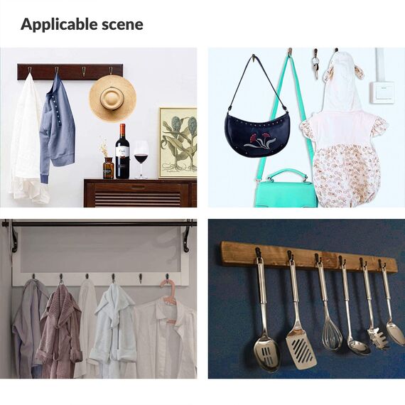 Bateya 40 Stk Wandhaken, Vintage Einzelne Haken Mini Robenhaken Garderobenhaken mit 80 Stk Schrauben, Garderobenhaken aus Metall für Badezimmer Kleiderhaken antik Bronzen Haken