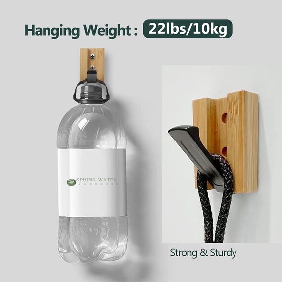 JSVER Kleiderhaken 4 stück Bambus Haken Garderobenhaken Wand Moderne Garderobenleiste Holz Faltbarer für Jacken, Mäntel, Schals, Handtaschen und Mehr, Holz