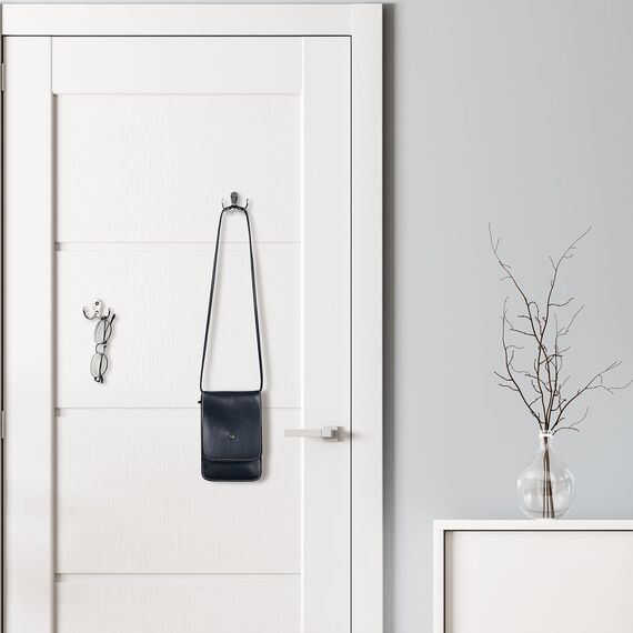 Gorffy Kleiderhaken Silber, 6 Stück Garderobenhaken Vintage mit Schrauben, Metall Doppelhaken Wandhaken, Kleiderhaken Wand für Bad, Küche (Silber, 6 Stück)