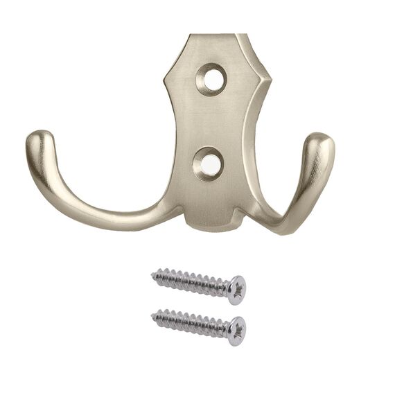 Stahlia Garderobenhaken EDELSTAHL-OPTIK (1 Stück) Haken zum Schrauben vintage Kleiderhaken Garderobe KURZ Haken für Garderobe Metallhaken