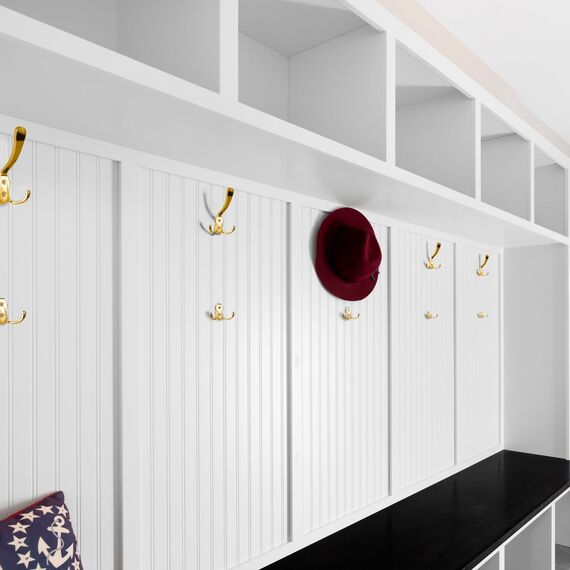 Stahlia Garderobenhaken GOLD (2 Stück) Haken zum Schrauben vintage Kleiderhaken Garderobe LANG Haken für Garderobe Metallhaken