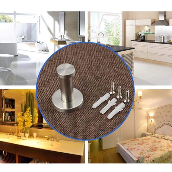 WJUAN Kleiderhaken Silber, 4 Stück Garderobenhaken 53 mm Wandhaken, Haken mit Robuster Schraubdübel, Handtuchhake fur Küche, Bad, Arbeitszimmer und Hauptschlafzimmer