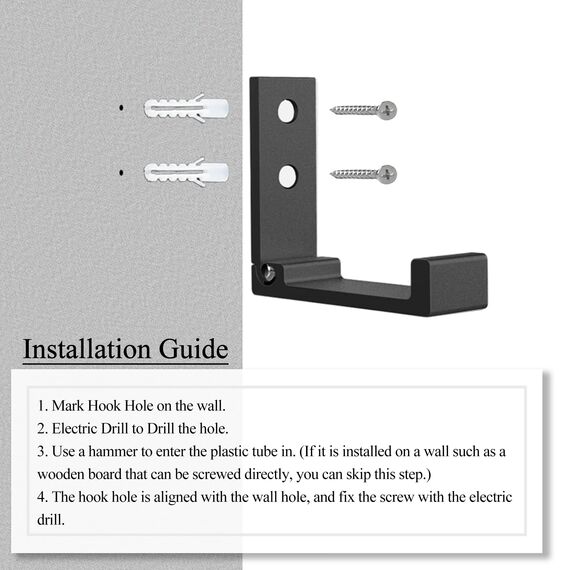 OHIYO Faltbare Kleiderhaken 2 Stück Faltbare Wandhaken zum Aufhängen von Mänteln, Wandhaken zum Aufhängen von Taschen, Rucksäcken, Hüten und Kopfhörern (Schwarz)