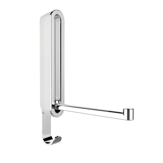 WENKO Klapphaken Premium Sigma, Klappbarer Wandhaken mit Abrutschsicherung, Metall/Kunststoff, 2,5 x 18 x 2,5 cm, Weiß