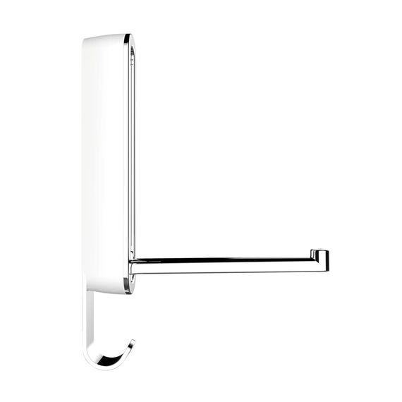 WENKO Klapphaken Premium Sigma, Klappbarer Wandhaken mit Abrutschsicherung, Metall/Kunststoff, 2,5 x 18 x 2,5 cm, Weiß