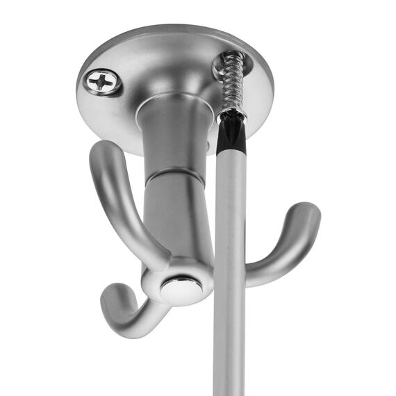 SOTECH 2 x Drehhaken TROMSO 3-fach Edelstahloptik matt 53 x 50 mm Sockel Ø 40 mm BA 25 mm Aluminium Garderobenhaken Jackenaufhänger