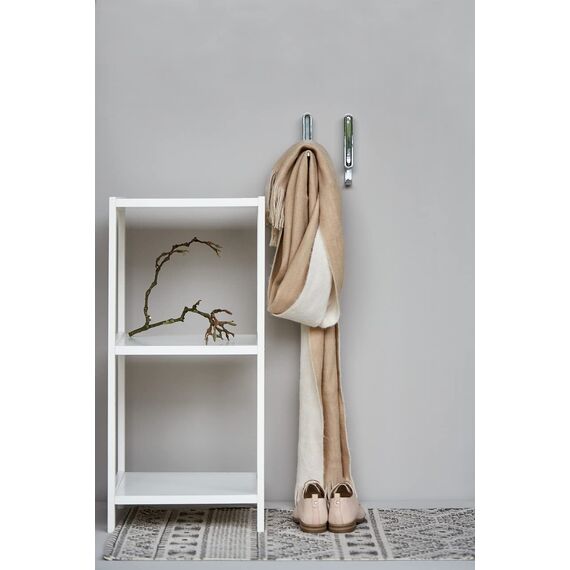 WENKO Klapphaken Premium Sigma, Klappbarer Wandhaken mit Abrutschsicherung, Metall/Kunststoff, 2,5 x 18 x 2,5 cm, Weiß