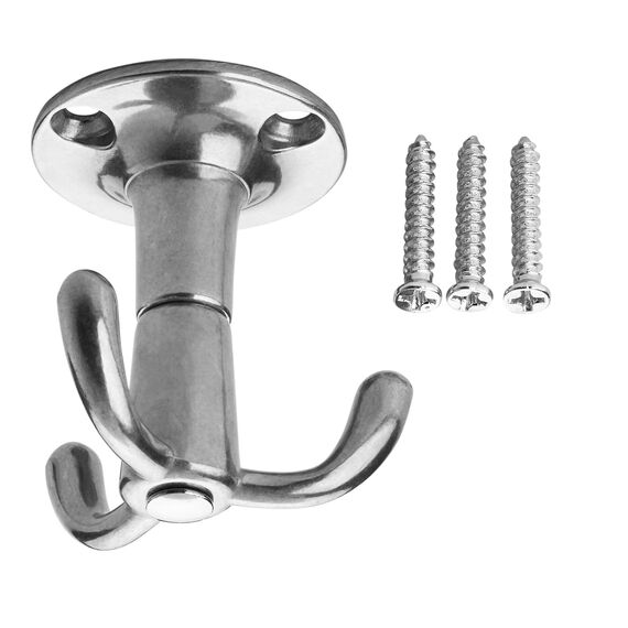 SOTECH 3 x Drehhaken TROMSO 3-fach Alu poliert 53 x 50 mm Sockel Ø 40 mm BA 25 mm Aluminium Aufhänger Kleideraufhänger