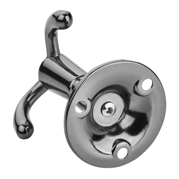 SOTECH Drehhaken TROMSO 3-fach schwarz verchromt 53 x 50 mm Sockel Ø 40 mm BA 25 mm Aluminium Kleideraufhänger Garderobe Drehbar