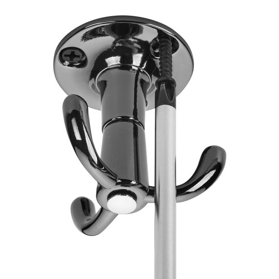 SOTECH Drehhaken TROMSO 3-fach schwarz verchromt 53 x 50 mm Sockel Ø 40 mm BA 25 mm Aluminium Kleideraufhänger Garderobe Drehbar