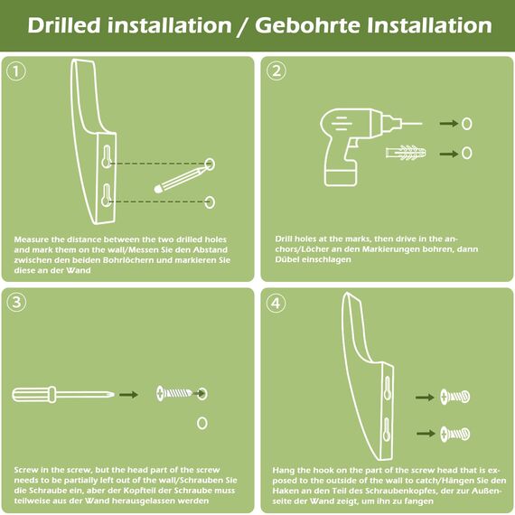 SAUNNIHEN 4 Stück Kleiderhaken Einzeln, Garderobenhaken Holz, Multifunktionaler Wandhaken Vintage, Handtuchhaken, Garderobe für Schlafzimmer, Wohnzimmer, Flur (Einfacher Haken)