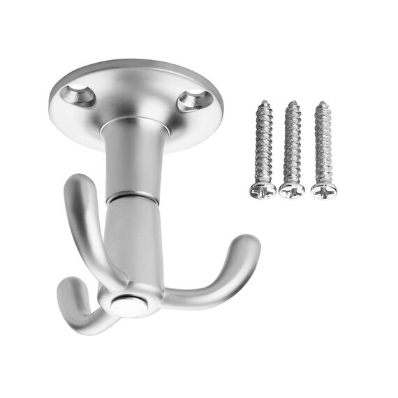 SOTECH 2 x Drehhaken TROMSO 3-fach Edelstahloptik matt 53 x 50 mm Sockel Ø 40 mm BA 25 mm Aluminium Garderobenhaken Jackenaufhänger