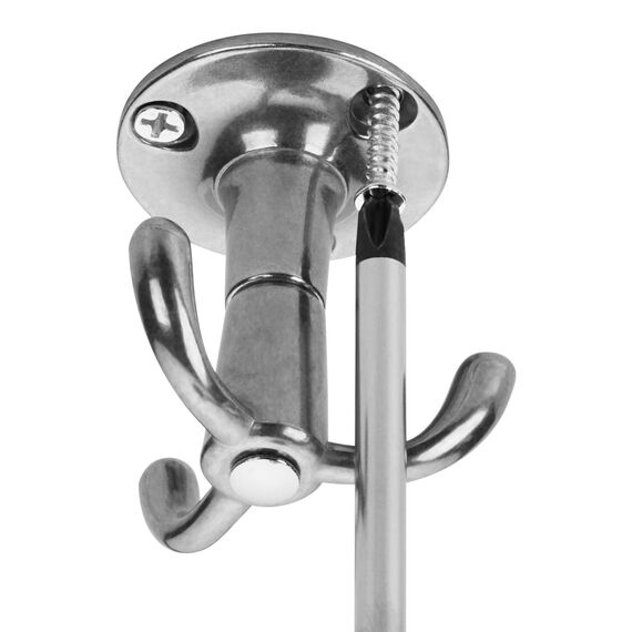 SOTECH 5 x Drehhaken TROMSO 3-fach Alu poliert 53 x 50 mm Sockel Ø 40 mm BA 25 mm Aluminium Aufhänger Kleideraufhänger