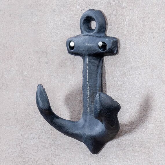 3er Set Anker Wandhaken Blau Weiß Metall Garderobenhaken Maritime Deko Metallhaken Shabby Chic Vintage Look