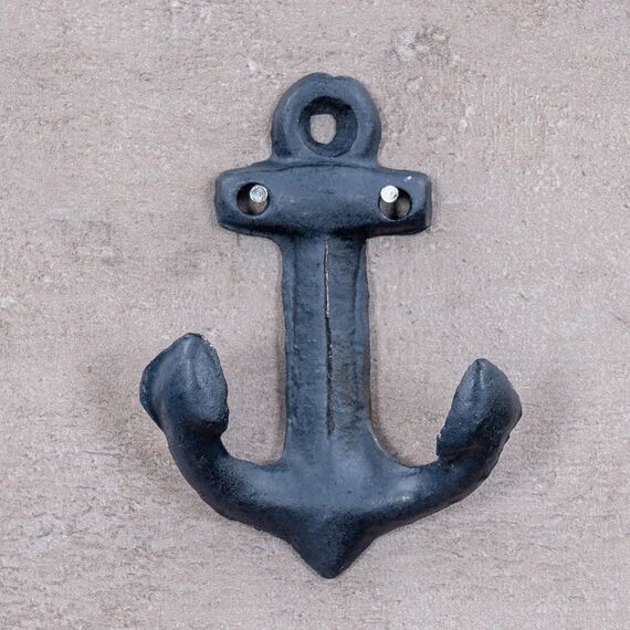 3er Set Anker Wandhaken Blau Weiß Metall Garderobenhaken Maritime Deko Metallhaken Shabby Chic Vintage Look