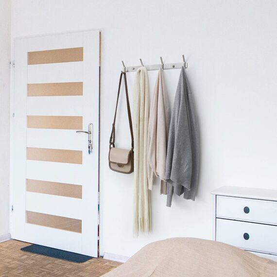 Qiannhee Hakenleiste Kleiderhaken 43cm bis 40kg Garderobenhaken Silber Matt 2 Stück SUS304 Edelstahl Kleiderhaken Wand Hakenleiste 4 Haken Garderobenleiste für Flur Küche Badezimmer Tür Wohnzimmer