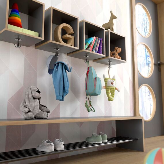 SOTECH 10 x Drehhaken TROMSO 3-fach schwarz verchromt 53 x 50 mm Sockel Ø 40 mm BA 25 mm Aluminium Kleideraufhänger Garderobe Drehbar