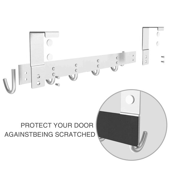 Anjuer Tür-Handtuchhalter, Haken, Organizer, Metall-Kleiderbügel, 6 Haken, über der Tür