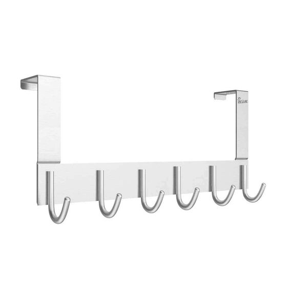 Anjuer Tür-Handtuchhalter, Haken, Organizer, Metall-Kleiderbügel, 6 Haken, über der Tür