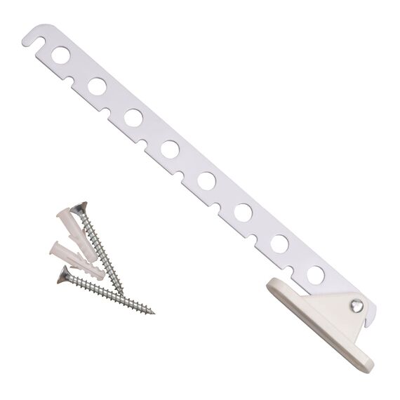 PRIOstahl Kleiderlüfter 310mm Weiß 10er Set Klappbar - Kleiderhaken Garderobenhaken Wandmontage 5kg Tragkraft Kleiderständer Abhängträger Stahl-Kunststoff Platzsparend