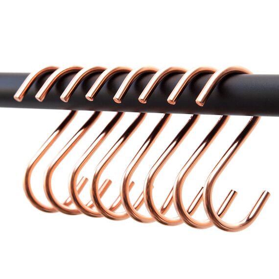 rod & knot S-Haken aus stabilem Metall - 8 Stück (Kupfer)