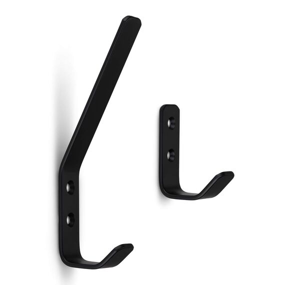 SOTECH 5 Stück Kleiderhaken ALBA echt Edelstahl 58 x 20 mm schwarz Garderobenhaken Haken