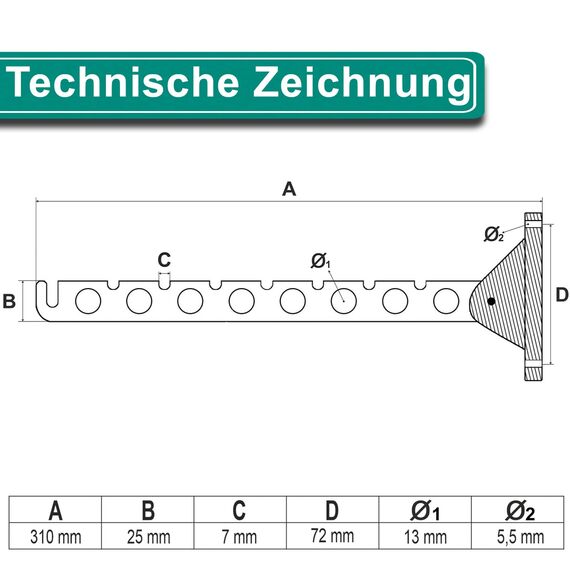 PRIOstahl Kleiderlüfter 310mm Weiß 1 x Stück Klappbar - Kleiderhaken Garderobenhaken Wandmontage 5kg Tragkraft Kleiderständer Abhängträger Stahl-Kunststoff Platzsparend