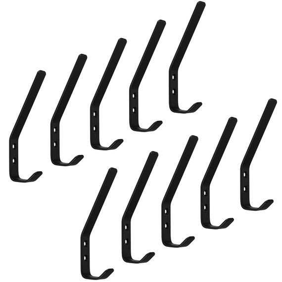 SOTECH 10 Stück Kleiderhaken ALBA echt Edelstahl 150 x 20 mm schwarz Garderobenhaken Haken