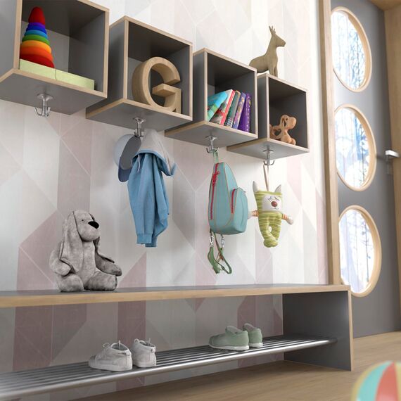 SOTECH 4 x Drehhaken TROMSO 3-fach Alu poliert 53 x 50 mm Sockel Ø 40 mm BA 25 mm Aluminium Aufhänger Kleideraufhänger