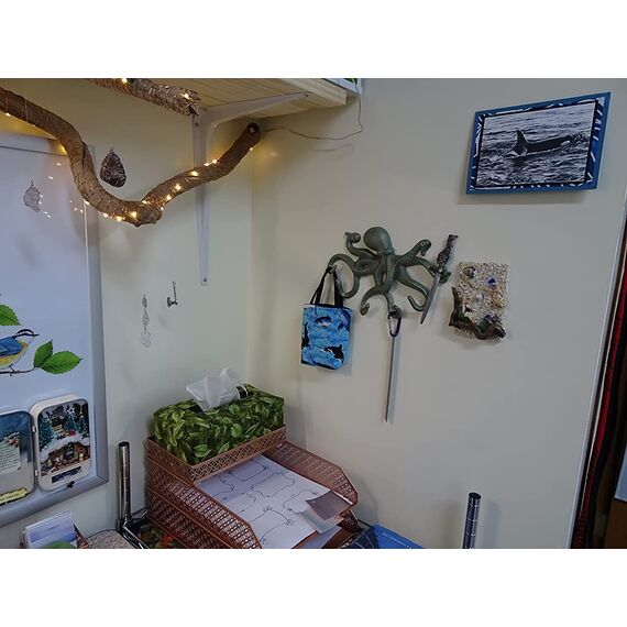 ChasBete Wandhaken Vintage Haken Gusseisen, Krake Garderobenhaken, Rustikale Schlüsselbrett - Hellgrün