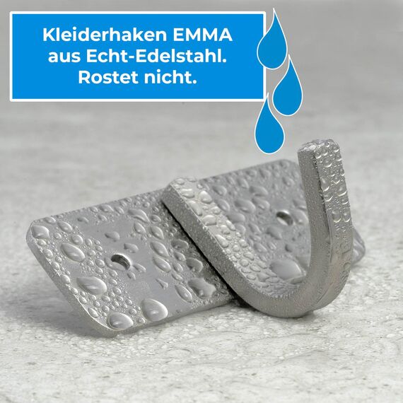 Stahlia Garderobe (6 Haken) Garderobenhaken Kleiderhaken Wand Edelstahl gebürstet Garderobenleiste Wandgarderobe Hakenleiste Wandhaken zum Schrauben Haken