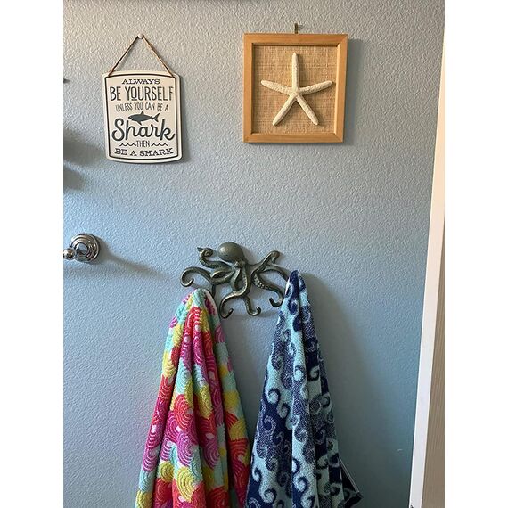 ChasBete Wandhaken Vintage Haken Gusseisen, Krake Garderobenhaken, Rustikale Schlüsselbrett - Hellgrün