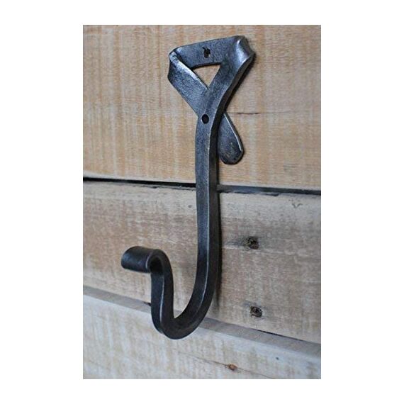 GoCraft Vintage Schmiedeeisen Kleiderhaken Set - 6 handgefertigte geschmiedete Metallhaken für Mäntel, Handtücher, Schals - Kolonial dekorative Wandhaken für Eingang, Schlamm und Badezimmer