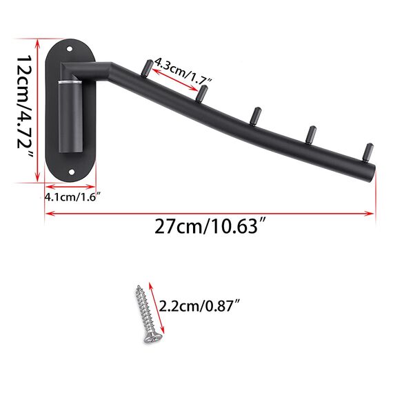 SUMNACON Kleiderbügel aus Edelstahl, Wandhalterung, Kleiderhaken mit Schwenkarm, stabiler Kleiderschrank, Aufbewahrungs-Organizer für Waschküche, Schlafzimmer, Kleidung, Trockengestell mit 5 Haken,