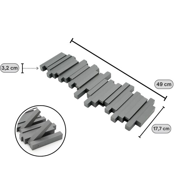 Umbra Stäbchen Garderobenhaken – Moderne und Platzsparende Garderobenleiste mit 5 Beweglichen Haken für Jacken, Mäntel, Schals, Handtaschen und Mehr, Anthrazit