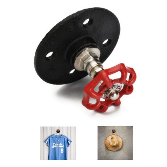 Vintage Hängende Haken Vintage Industrie Rohr Stange Haken Industrie Eisen Rohr Kleiderhaken Vintage Kleine Runde Wandmontage Mantel Hut Eisenrohr Wandhalterung für Antike Wohnkultur ( 2 Stück )