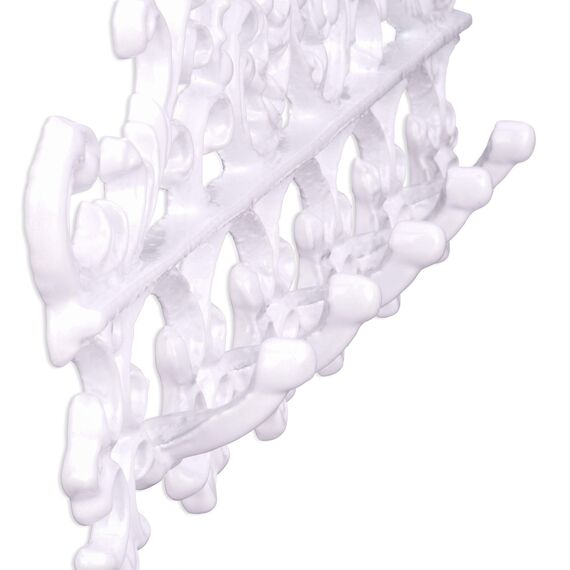 Relaxdays Garderobenleiste aus Gusseisen, 5 Haken, Antiker Landhausstil, HBT: ca. 17 x 35 x 3,5 cm, Hakenleiste, weiß