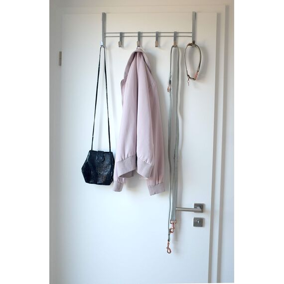 Zeller 13897 Türhängeleiste, 6-er Set, Metall verchromt, L 51 x B 20.5 x H 10 cm