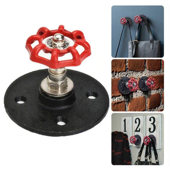 Vintage Hängende Haken Vintage Industrie Rohr Stange Haken Industrie Eisen Rohr Kleiderhaken Vintage Kleine Runde Wandmontage Mantel Hut Eisenrohr Wandhalterung für Antike Wohnkultur ( 2 Stück )