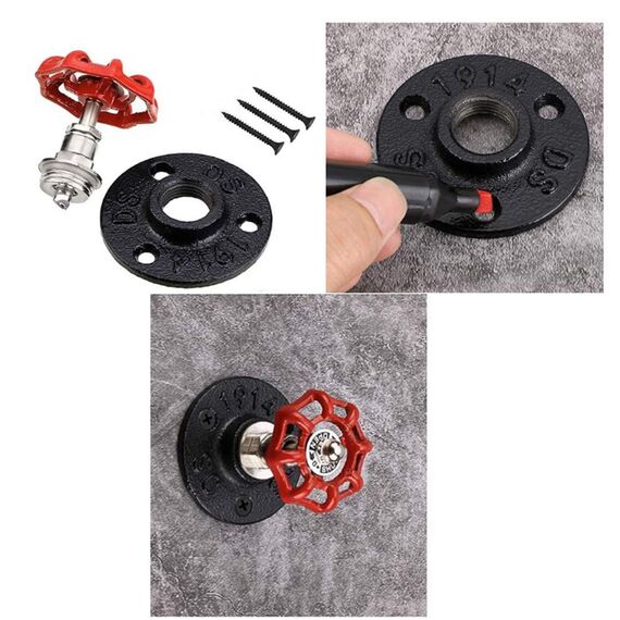 Vintage Hängende Haken Vintage Industrie Rohr Stange Haken Industrie Eisen Rohr Kleiderhaken Vintage Kleine Runde Wandmontage Mantel Hut Eisenrohr Wandhalterung für Antike Wohnkultur ( 2 Stück )