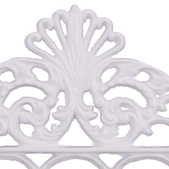 Relaxdays Garderobenleiste aus Gusseisen, 5 Haken, Antiker Landhausstil, HBT: ca. 17 x 35 x 3,5 cm, Hakenleiste, weiß (Packung mit 2)