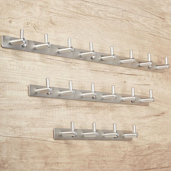 SOTECH 8er Hakenleiste CORA Kleiderhaken EDELSTAHL Garderobenhaken Wandhaken 8 Haken