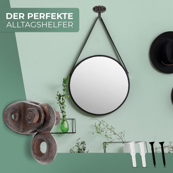 Glaskönig - 4x Rustikale Wand Öse-bewegliche Deckenöse aus Gusseisen im Landhaus Design-Kleiderhaken antik als Garderobenhaken-inkl. Befestigungsmaterial (Öse beweglich-Gusseisen)