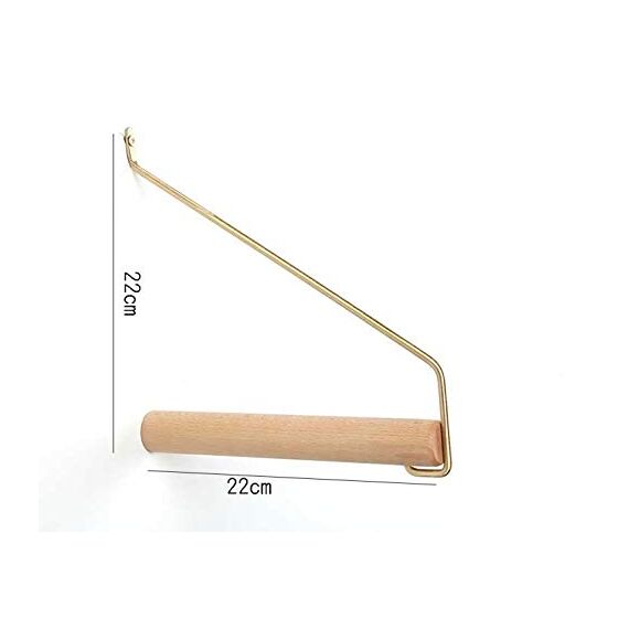 anaan Coordinate Design Wandhaken Holz Kleiderstange Wandmontage Garderobenhaken Kleiderhaken Wanddeko Messing 22 cm (Buche)