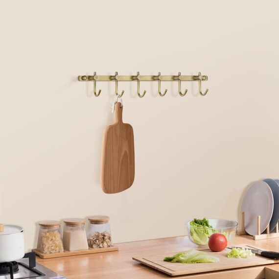 WINCASE Wand montiert Messing antik gebürstet Bronze Reihe Haken mit 3 Heavy Duty Europäischen klassischen Serie alle Kupfer Antik Rustikal klein von Fell Handtuch Rack Halter 6 Hooks