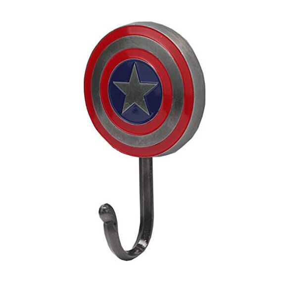 Open Road Brands Marvel Captain America Schild Wandhaken aus Gusseisen, Captain America Haken für Mäntel, Jacken, Schlüssel und mehr