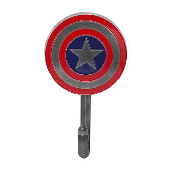 Open Road Brands Marvel Captain America Schild Wandhaken aus Gusseisen, Captain America Haken für Mäntel, Jacken, Schlüssel und mehr